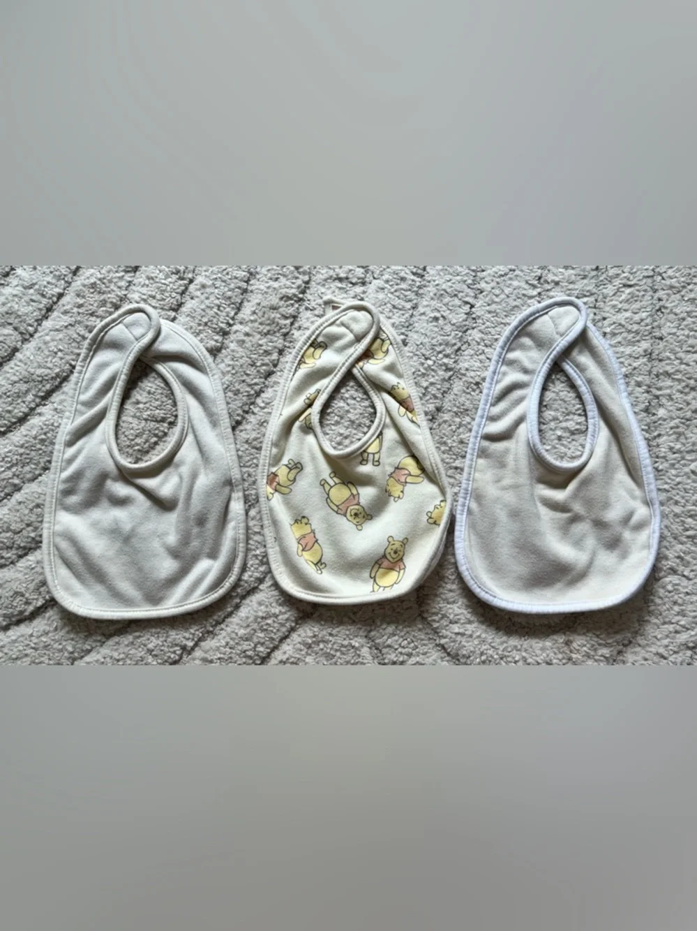 Disney Cream Winnie-the-Pooh Baby Bibs - Set of 3